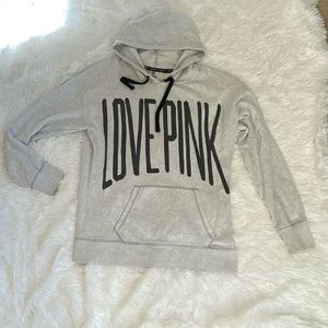 PINK Victoria Secret Longline Heather Grey Hoodie